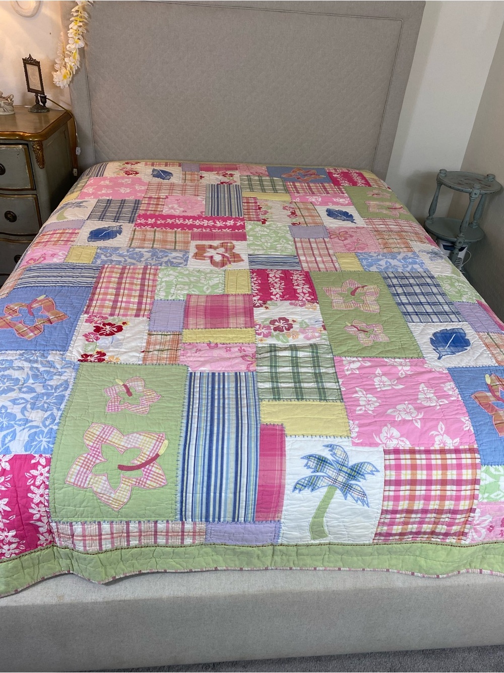 Pottery Barn Kids Pastel Patchwork Quilt - Pink, Green & Blue